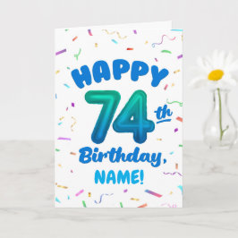 74-årsdag, Ballongnummer, Anpassningsbart Namn Kort