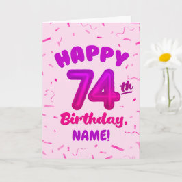74-årsdag, Ballongnummer, Anpassningsbart Namn Kort