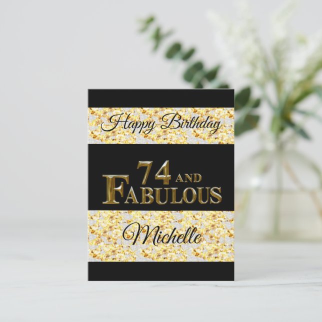 74-årsdag  vykort (Stående Fram)