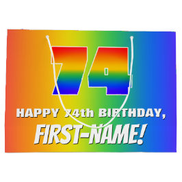 74:e födelsedag: färgfull, Roligt Rainbow Mönster