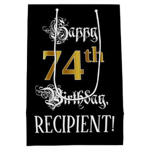 74:e födelsedag ~ Finare skript; Faux Guld, Namn