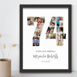 74:e födelsedag nummer 74 Anpassningsbar Fotokolla Poster<br><div class="desc">Fira 74-årsdagen med denna personlig nummer 74 poster fotokollage. Anpassadets gåva är också perfekt för bröllop-årsdagen. Det är ett underbart sätt att visning värdefulla minnen från ditt bröllop och gifta liv. Poster innehåller en samling foton som fångar in dessa speciella ögonblick och kan anpassas med namn, födelsedatum eller årsdatum. Det...</div>