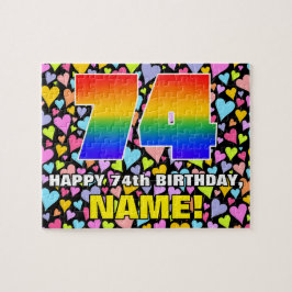 74:e födelsedag - Roligt, hjärtklappning + "74" Pussel