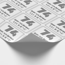 74:e födelsedagen: Art Deco Inspired Stil "74" + N Presentpapper