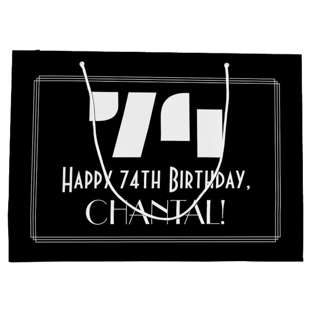 74:e födelsedagen ~ Art Deco Inspired Titta "74" + (Baksidan)