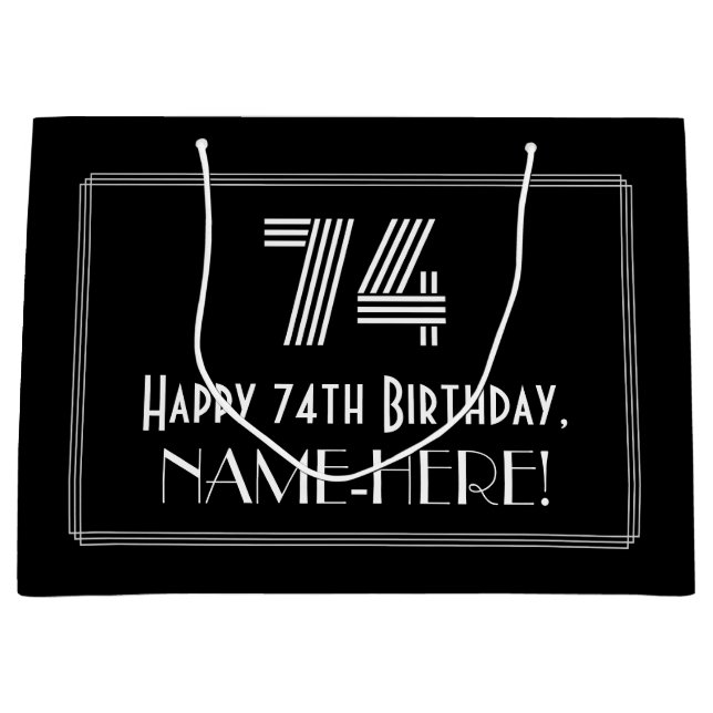 74:e födelsedagen - Art Deco Inspired Titta "74" o (Framsidan)