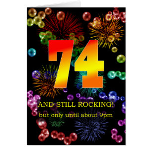 74:e födelsedagen fortfarande i raketläge hälsningskort