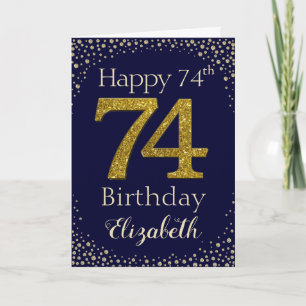 74:e födelsedagen: Golden Glitter Card Kort