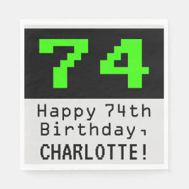 74:e födelsedagen - Nerdy/Geeky Stil "74" och Namn Pappersservett
