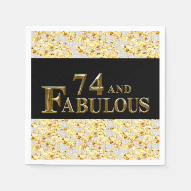 74:e födelsedagen pappersservett (Framsidan)