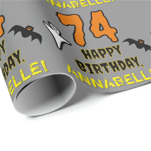 74:e födelsedagen: Spooky Halloween Theme, eget na Presentpapper