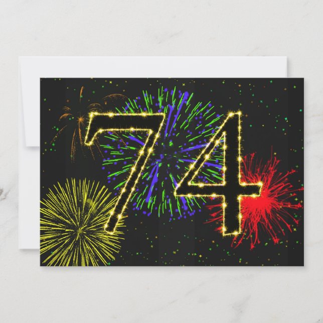 74:e födelsedagsfestens inbjudan (Framsida)