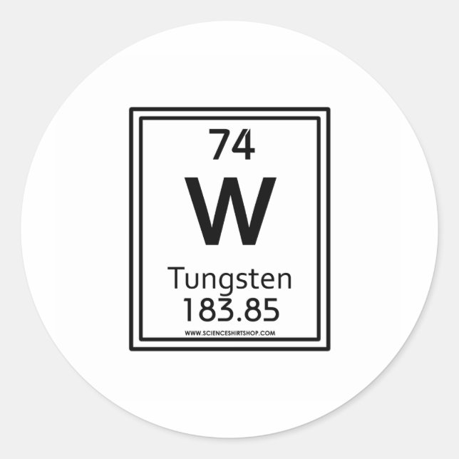 74 volfram runt klistermärke (Framsida)