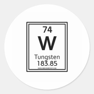 74 volfram runt klistermärke