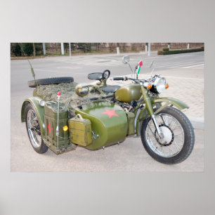 750B-2-motorcykel med sidvagn Poster
