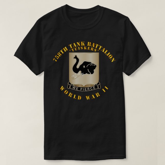 758:e Tanken Battalion Tuskers WWII T Shirt (Design framsida)