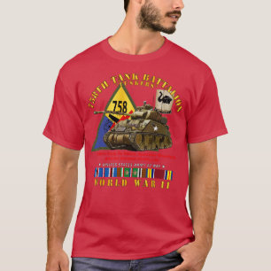 758th Tank Battalion Tuskers med Tank med SSI WWII T Shirt