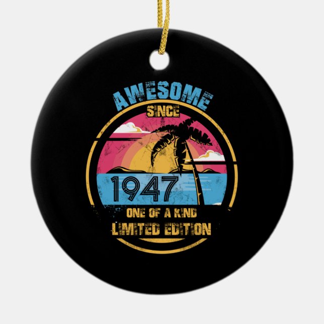 75 år gammal Fantastisk sedan 1947 75:e Julgransprydnad Keramik (Framsidan)