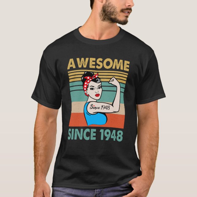 75 år gammal Fantastisk sedan 1948 75:e T Shirt (Framsida)