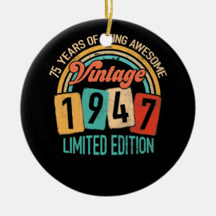 75 år gammal i Fantastisk 1947 75:e Julgransprydnad Keramik