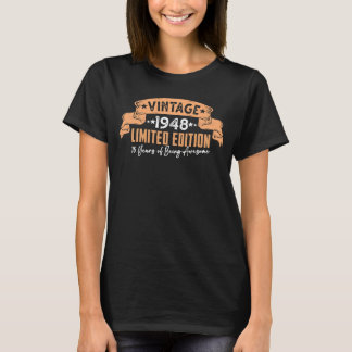 75 år gammal Vintage 1948 Retro Vintage 75:e Birth T Shirt