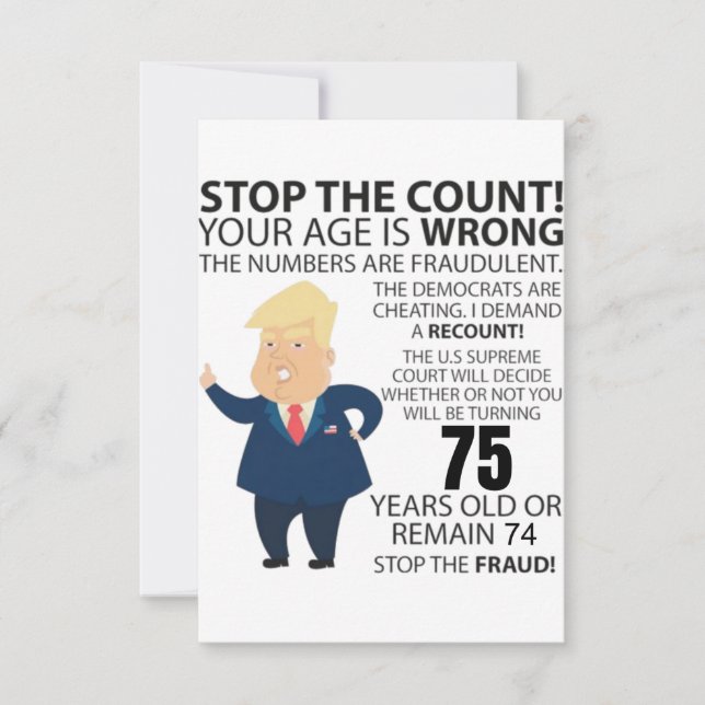 75 år Trump Grattis på födelsedagen nuent Funny (Framsida)