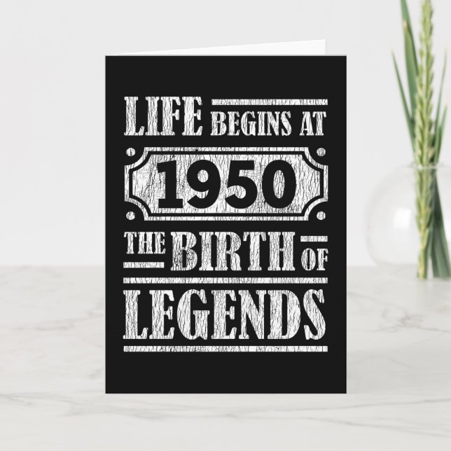 75 Årig 1950 Födelsedag För Legende 75-årsdag Kort (Framsida)