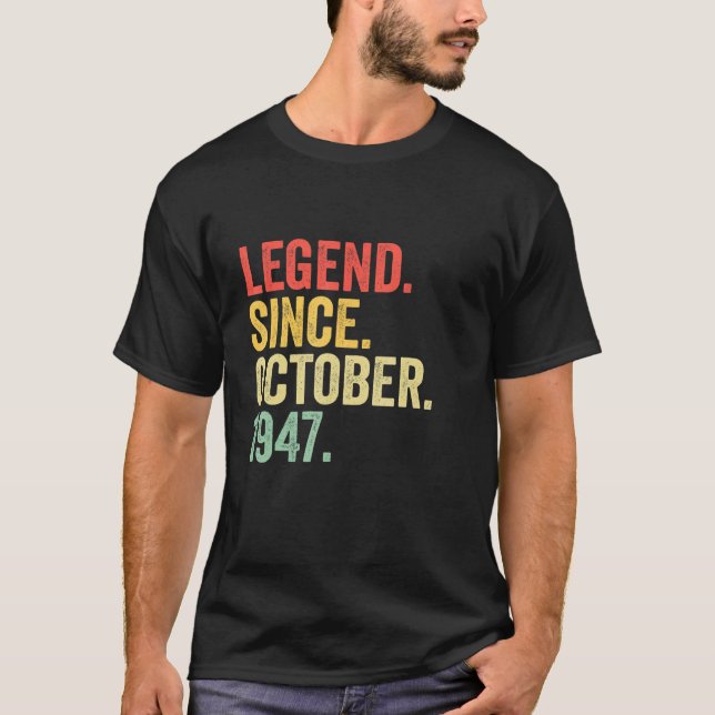 75 års ålder sedan oktober 1947 75:e t shirt (Framsida)