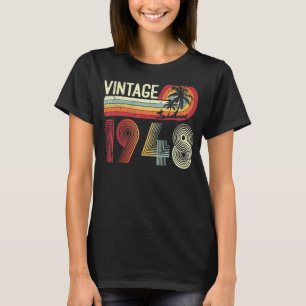 75 ÅRS ÅLDERLIG Manar Kvinnor Vintage 1948 Retro 7 T Shirt
