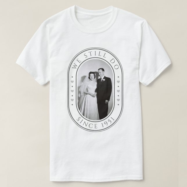 75-års bröllopsdag Diamantpresent Skräddarsydd Fot T Shirt (Design framsida)