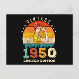 75 Års Födelsedag 1950 Vintage 75-årsdag Kvinnor Vykort