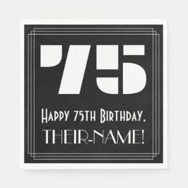 75-årsdag: Art Deco Inspirerad Utseende "75" + Nam Pappersservett