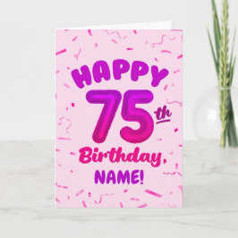 75-årsdag, Ballongnummer, Anpassningsbart Namn Kort