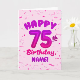75-årsdag, Ballongnummer, Anpassningsbart Namn Kort