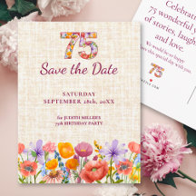 75-årsdag blommor - 75 Elegant Save the Date