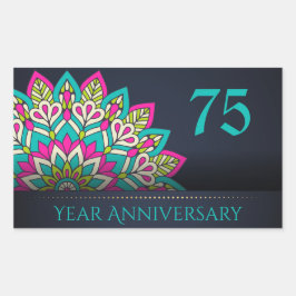 75-årsdag - kuvertförsegling rektangulärt klistermärke