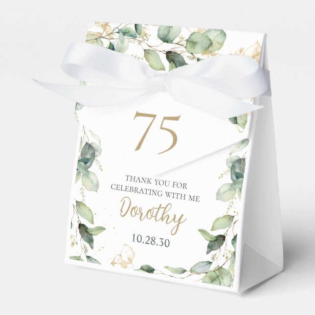 75-årsfirande Eukalyptus Tack Presentaskar (Framsidan Sidan)