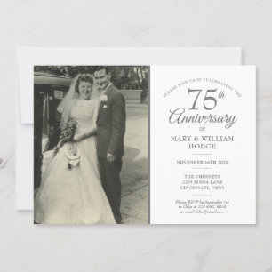 75-årsjubileum Hjärtkonfetti Bröllopsfoto Inbjudningar