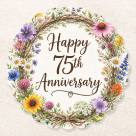 75-årsjubileumsblomma underlägg papper