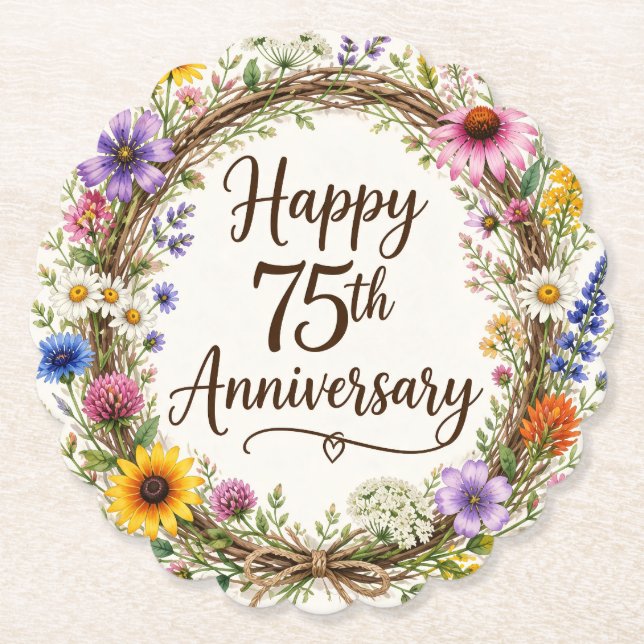 75-årsjubileumsblomma underlägg papper (Framsida)
