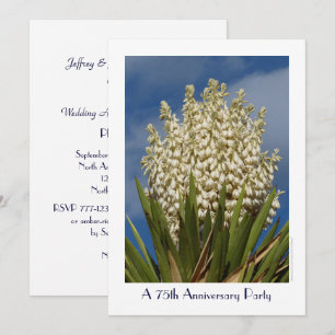 75-årsjubileumspartajud invitation Blommande Yucca Inbjudningar