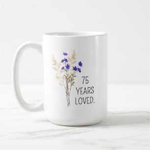 75-årspresent för kvinnor, 75-årsmug, 1 kaffemugg