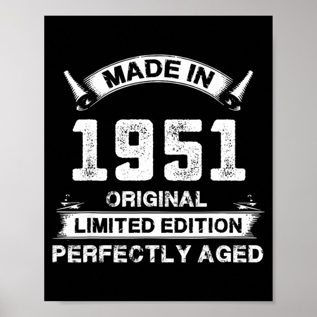 75-årspresent för legender födda 1951 75 år poster (Framsidan)