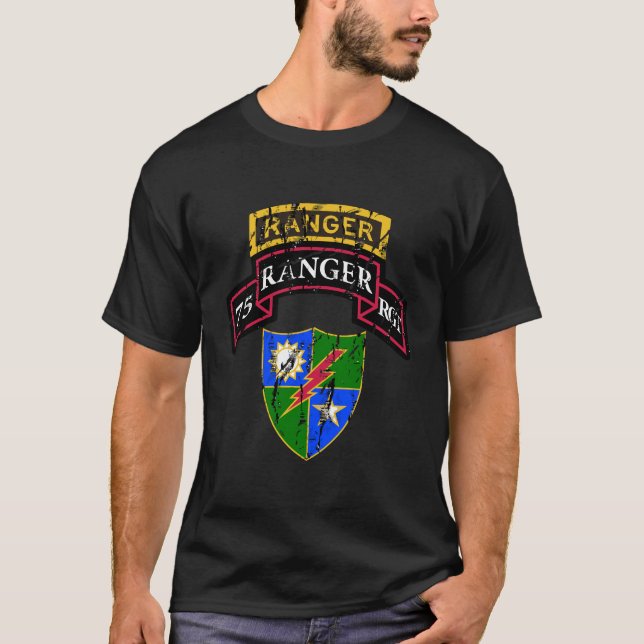 75:e arméns Skogsvaktare Shirt Rulla Tab Dui Distr T (Framsida)