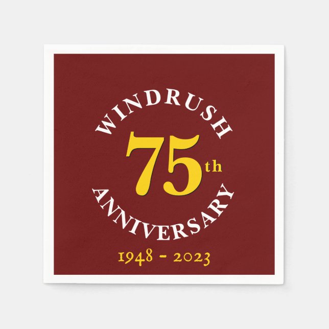 75:e-årsdagen i Windrush Generation Papper Pappersservett (Framsidan)