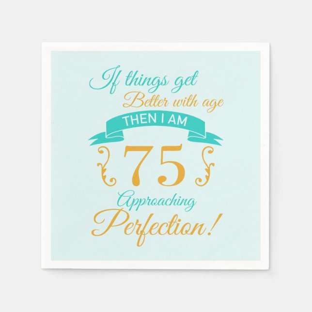 75:e bättre med åldern pappersservett (Framsidan)