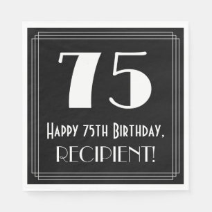 75:e Birthday ~ Art Deco Inspired Titta "75", Namn Pappersservett