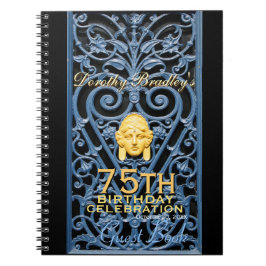 75:e Birthday Firation Art Deco Anpassningsbar Gue Anteckningsbok