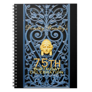 75:e Birthday Firation Art Deco Anpassningsbar Gue Anteckningsbok