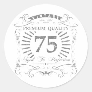 75:e Birthday Gag Gift Runt Klistermärke